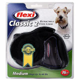Flexi Classic II Black Retractable 16' Cord Leash For Medium Dogs Up To 44 Lbs.