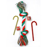 12" Christmas Cotton Rope Bone For Dogs